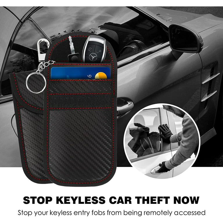 Protection Car Key Faraday Bag Car Key Signal Shielding Box Rfid Anti-theft  Leather Box With Hook