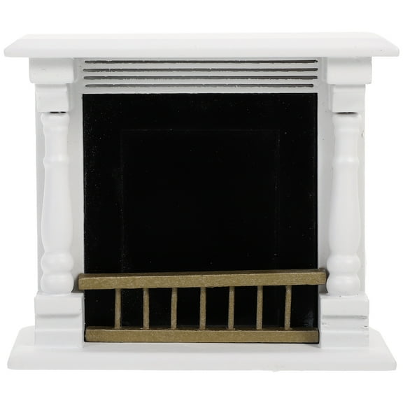 WHAMVOX White Mini House Fireplace Model for Decor with Details and Durability Wood 4.5 x 3.2 inches