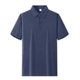 thumbnail image 4 of Men's Waffle Textured Polo Shirts Summer Short Sleeve Button Golf Shirt Stretch Moisture Wicking Performance Tee Collared Top, 4 of 4