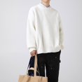thumbnail image 2 of Sweaters for Men - Autumn Winter Thick Needle Texture Basic Solid Loose Round Neck Knitted Shirt Thread Coat Sweater Jacket, Casual Daily Wear, Breathable Fabric, Men's Clothing, 2 of 7