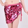 thumbnail image 2 of AGWOLF Sequin Skirt for Women Glitter Mermaid Mini Skirts Sparkly Belly Dance Hip Scarf Music Party Rave Wrap Skirt, 2 of 7