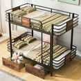 thumbnail image 2 of Euroco Metal Twin XL over Twin XL Bunk Bed with Storage Drawers, Black, 2 of 11