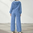 thumbnail image 5 of cfhntfmh Womens 2 Piece Outfits Sherpa Fleece Hoodie Sweatsuit Sets Hoodie Jackert with Fuzzy Warm Pants Lounge Sets, 5 of 7