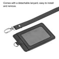 thumbnail image 4 of Uxcell 11x7.4cm PU Vertical Badge Holder with Rivet Detachable Neck Lanyard Black, 4 of 6