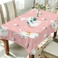 thumbnail image 6 of SKYSONIC Easter Bunny Flowers Rectangle Tablecloth Spill-Proof Polyester Table Cloth Table Cover for Kitchen Dining Picnic Holiday Party Decoration,60x120 Inch, 6 of 7
