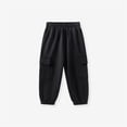 thumbnail image 4 of CPNG Toddler Boys Solid Color Cargo Jogger Pants with Elastic Hem Sweatpants Kids with Multi Pocket Twill Teenage Relaxed School Casual Trousers, 4 of 4