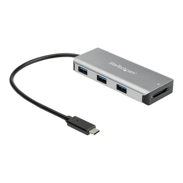 StarTech.com 3 Port 10Gbps USB C Hub with SD Card Reader - 3x USB-A & 1x SD Slot - Portable USB 3.1/3.2 Gen 2 Type C Adapter Hub - Laptop Hub - USB Bus Powered - Thunderbolt 3 Compatible (HB31C3ASDMB)