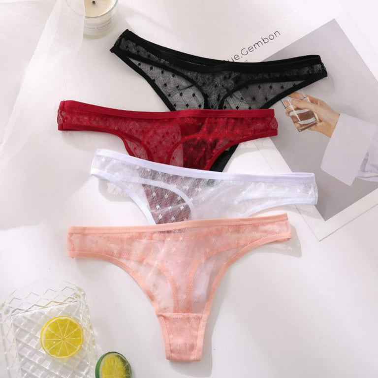 3-Pack Women Sexy See Through G-String Lace Mesh T-Back Panties Low Rise  Lingerie 