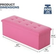 thumbnail image 3 of SSyao 43 Inch Storage Ottoman Bench, 34 Gal. Folding Ottoman Footrest, End of Bed Bench, Rectangle Foot Stool, Supports 600 lbs, for Bedroom, Living Room, Entryway, Hallway, Hot Pink, 3 of 8