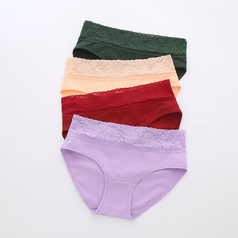 Panties For Women Underwear Cotton Lace Fashion Panties Soft Bikini Panty  Comfortable Hipster Stretch Full Ladies Briefs