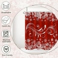 thumbnail image 5 of Christmas Shower Curtain, Xmas Snowflake Shower Curtain Red and White Shower Curtain with Hooks for Christmas New Year Bathroom Decor, 72x72 Inch, 5 of 6