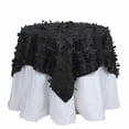 thumbnail image 2 of Balsa Circle 54x54 in Black Taffeta 3D Leaves Design Square Tablecloth Party Events Home Decorations Supplies, 2 of 6
