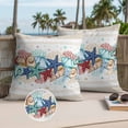 thumbnail image 3 of Blue Starfish Beach Outdoor Pillow Covers 24x24 Set of 2,Waterproof Patio Throw Pillowcase Protectors,Summer Coral Conch Coastal Retro Beige Decorative Pillow Shams Cushion Covers for Seat Bed Couch, 3 of 8