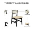 thumbnail image 5 of DHP Eleni Mid-Century Modern Cane Dining Chairs, Set of 2, Cream/Black, 5 of 14