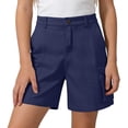thumbnail image 4 of ZOYOEN Girls Cargo Shorts with Button- Elastic Waist Casual Multiple Pockets Baggy Kids Hiking Shorts Navy Size 12, 4 of 7