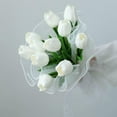 thumbnail image 5 of 30pcs Real Touch Tulips PU , Fake Tulips Flowers for Arrangement Wedding Party Easter Spring Home Dining Room Office tion. (White), 5 of 5