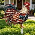 thumbnail image 7 of Dongrere 4th of July Rooster Garden Stake, Patriotic Plastic Yard Art with American Flag, Chicken Ground Stake for Memorial Day, Independence Day Outdoor Decor, 7.9x9.8 Inch, 7 of 7