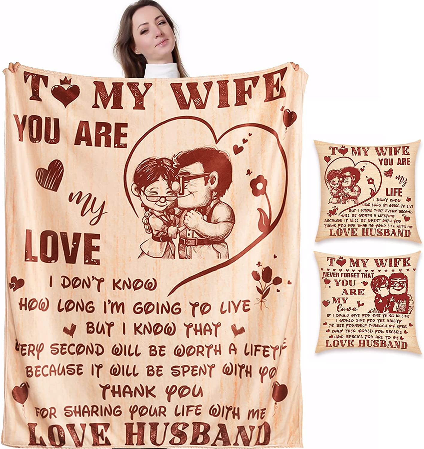 to My Wife Blanket Anniversary Birthday Gifts for Wife from Husband I