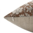 thumbnail image 2 of Fabdivine Block Print Throw Pillow Cover, 20x20 Inch Thick Linen Outdoor Cushion Cover, Floral Print Boho Design Brown Pillow Cover for Sofa and Couch, 2 of 5