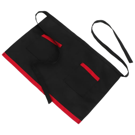 VORCOOL Waterproof Black Short Waist Apron for Restaurant Servers with Pockets