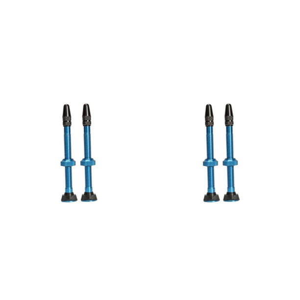 Greeniant 2 piezas bicicleta 60mm neumático sin cámara válvula recta 12,8mm Base aleación de aluminio válvulas de neumáticos antifugas Azul 2piezas