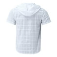 thumbnail image 2 of BKQCNKM Men'S Dress Shirts Men'S Casual Short Sleeve Zipper Hoodies Blouse Solid Drawstring Tops T-Shirt Shirts For Men Summer Tops White XL, 2 of 6