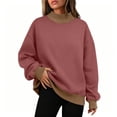 thumbnail image 5 of Kezqiaxn Sweatshirts for Women Fashion Long Sleeve Stand Collar Casual Pullover Tops Women's Sweatshirt Winter Clothes Rose Gold M, 5 of 8