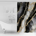 thumbnail image 2 of Abstract Art Shower Curtain Set ，Waterproof Fabric Shower Curtains White Black Gradient Marbling Water Ripple Shower Curtains for Bathroom,Bathroom Decor 60"x72", 2 of 6