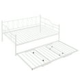 thumbnail image 5 of Full Size Metal Daybed with Trundle Included, LegaHome Extendable Daybed Frame with Pop Up Trundle Bed, No Box Spring Needed, Space Saving Daybed for Kids Teens Adults, Portable Folding Trundle, White, 5 of 12