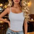 thumbnail image 2 of COMVALUE Tank Tops for Women Square Neck Spaghetti Strap Double Lined Y2K Going Out Camisole Top Grey One Size, 2 of 9