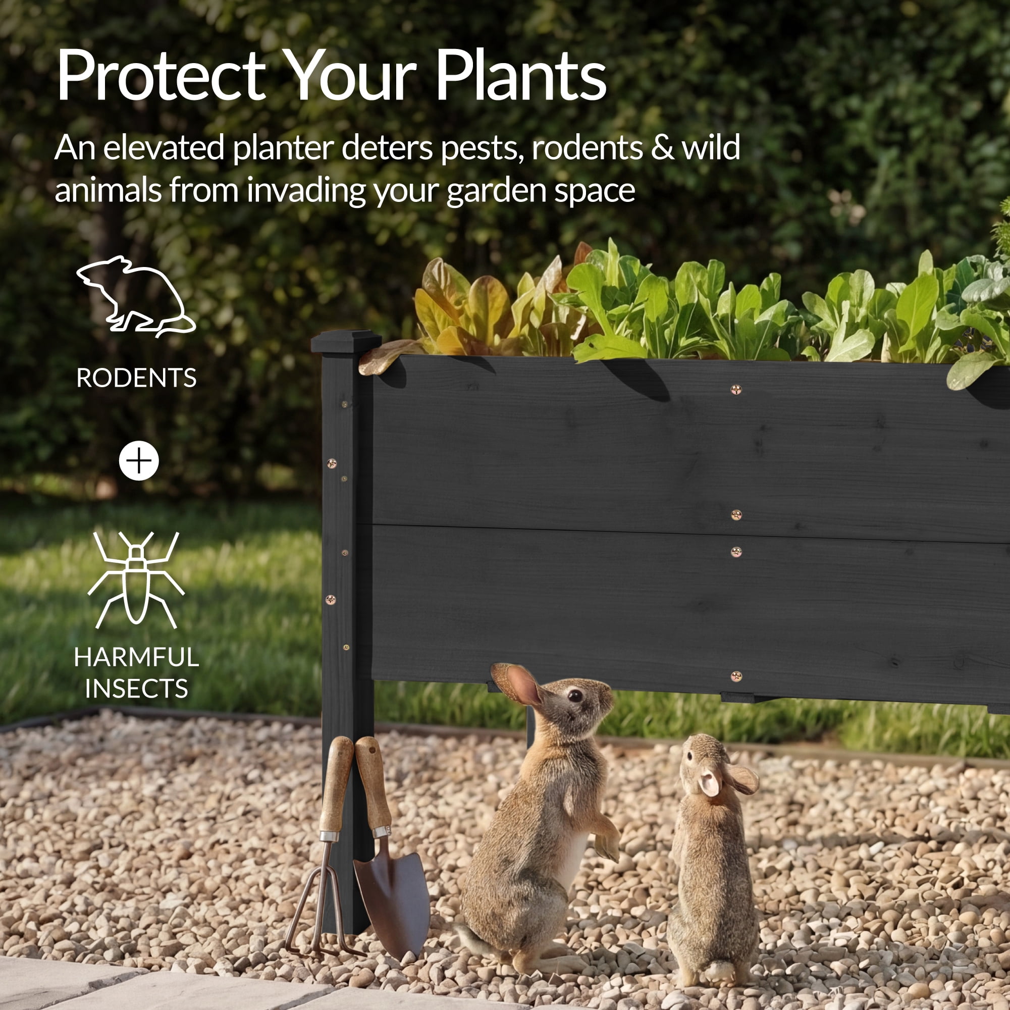 Best Choice Products 48" x 24" x 30" Raised Garden Bed, Extra Deep 16" Depth, Elevated Wood Planter Stand - Black