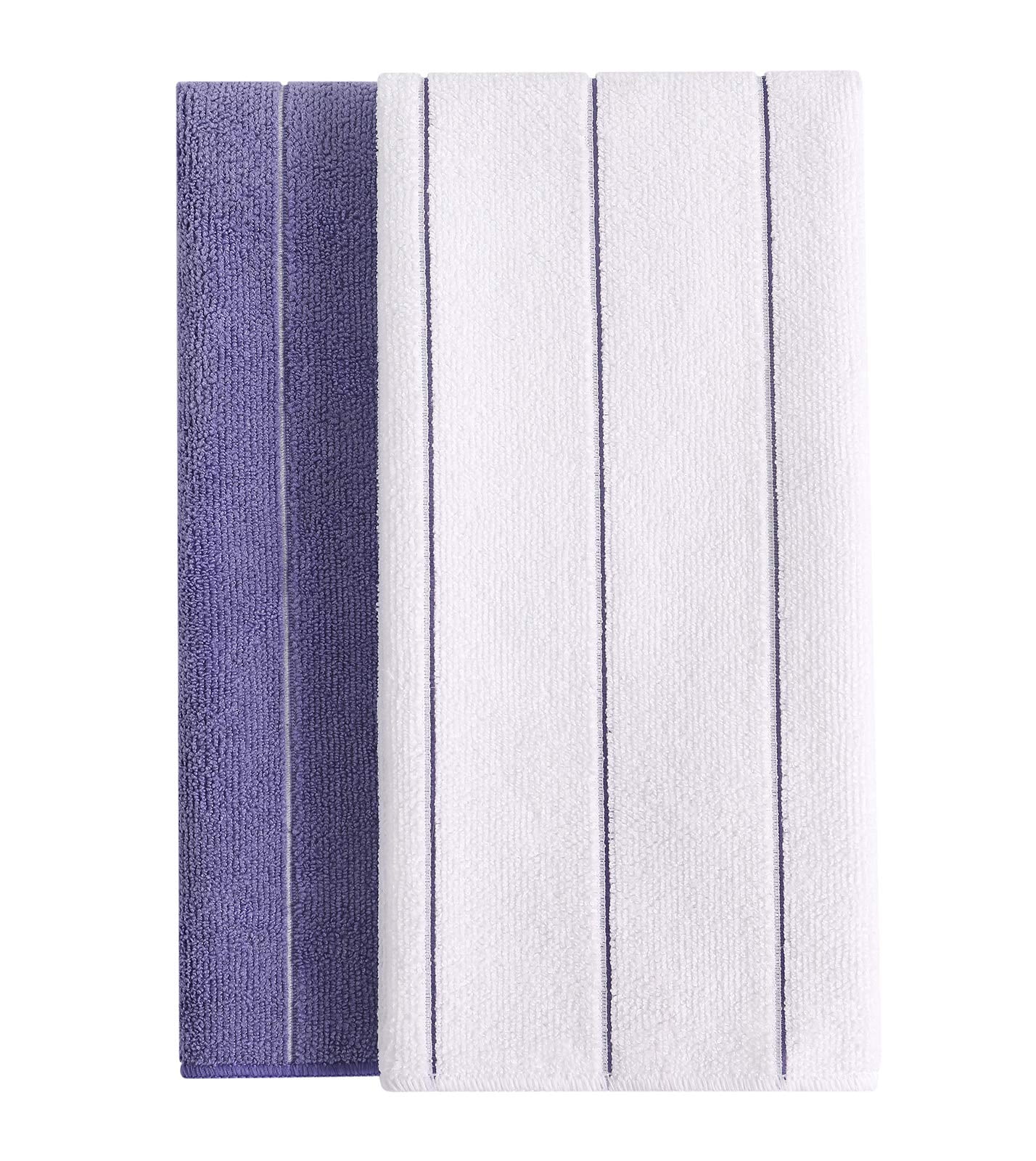 Microfiber Kitchen Towels - Super Absorbent, Soft and Solid Color Dish  Towels, 8 Pack (Stripe Designed Purple and White Colors), 26 x 18 Inch  (Purple) 