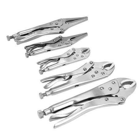 

5Pcs Locking Pliers Set CR-V Steel Mole Grips Quick-Release & Self-Locking with Soft Grip