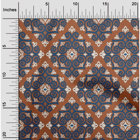 oneOone Cotton Poplin Fabric Swirl Ikat Printed Craft Fabric BTY 56 Inch Wide