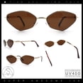thumbnail image 2 of Diamond Shape Hustler Fashion Trendy Small Lens Metal Rim Sunglasses Gold - Brown, 2 of 8