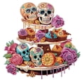 thumbnail image 1 of (XD292) Resina Con Forma Especial Postre Calavera Diamante Parcial Serie Abstracta 30*30CM, 1 of 9