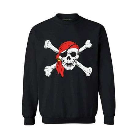 Awkward Styles Jolly Roger Skull Sweatshirt Skull and Crossbones Flag Sweater Pirate Flag Sweatshirt for Women Skull Clothing Skull Sweater for Men Day of the Dead Jumper Dia de los Muertos Gifts