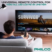 Philco Universal Remote Control, TV Remote Compatible for Vizio Universal Remote for Smart TV, LCD, LED, 3D, UHD TVs
