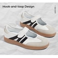 thumbnail image 4 of LUCKY STEP Retro Fashion Hook and Loop Sneakers Classic Slip on Casual Shoes,White&Black,Womens, 4 of 10