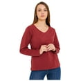 thumbnail image 6 of Wear Sierra Women’s Long Sleeve V-Neck T-Shirt, Cherry Soft Pima Cotton, XL, 6 of 9