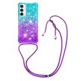 thumbnail image 1 of Funda para Samsung Galaxy S23 FE 5G Brillantina Líquida Divertida Reluciente y con Cristales en Movimiento Cuerpo Cruzado con Cordón Ajustable, 1 of 5
