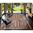 thumbnail image 4 of CAMILSON Spring Geometric Arch Striped Easy-Cleaning Non-Shedding Washable Outdoor Indoor Area Rug Orange 5x7, 4 of 8
