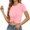 Red, variant on Women's T-Shirts for Everyday Wear Short Sleeve Knotted Hem Top Ideal for Casual Spring and Summer Outfits(Red,L)