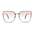 thumbnail image 4 of Womens 1990s Rimless Butterfly Metal Rim Designer Fashion Sunglasses Gold - Light Pink, 4 of 7