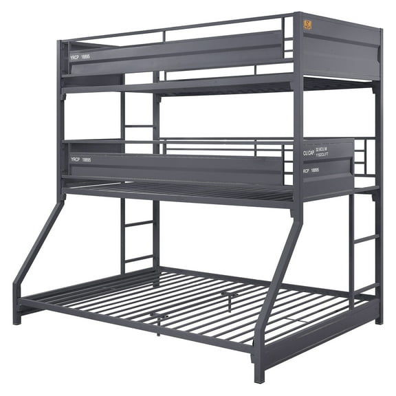 ACME Cargo Twin over Twin over Full Triple Bunk Bed in Gunmetal