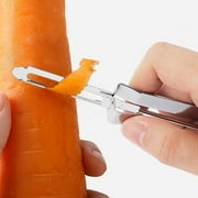 Moocorvic Stainless Steel Swivel Potato Carrot Hand Peeler Food Fruit Vegetable Cutter Kitchen Tools 6.2inch(Silver)