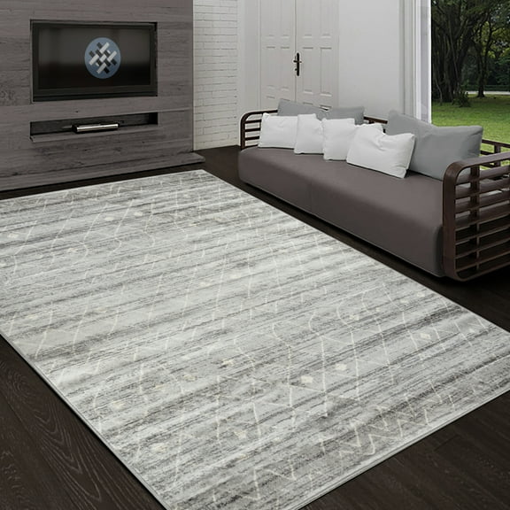 Allstar 5x7 Tribal Accent Rug in Moroccan Beni Ourain design (4' 11" x 6' 11")