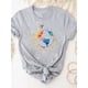 thumbnail image 4 of Camiseta con estampado de dibujos animados de dinosaurios y amor, ropa de verano de manga corta para mujer, camiseta básica gris, camiseta gráfica de moda, 4 of 5
