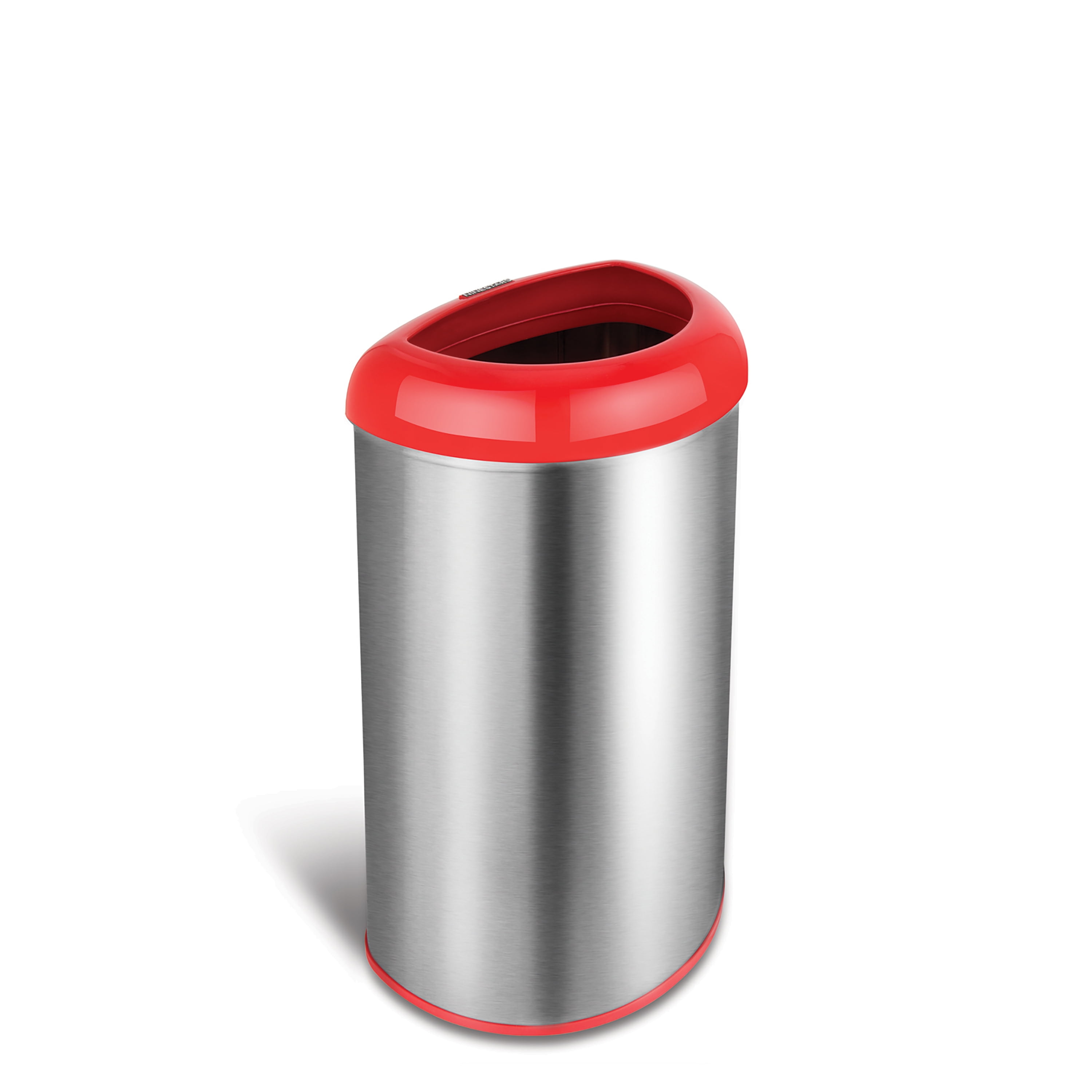 Nine Stars 13.2 Gal / 50L Open Top Trash Can Red, FingerprintResistant