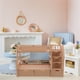 thumbnail image 2 of Litera para muñecas: muebles de casa de muñecas, accesorios de decoración, litera en miniatura de simulación, bricolaje, con cajón y escalera para dormitorio infantil, juguete de juego., 2 of 6